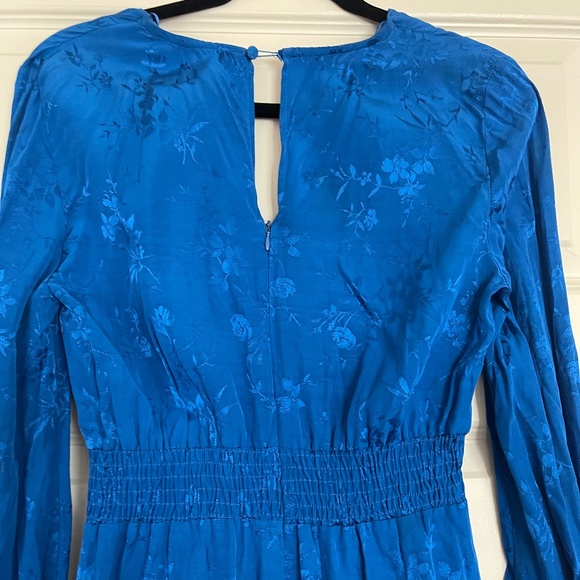zara royal blue short jacquard jumpsuit - size small! - Picture 7 of 7